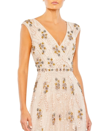 MAC DUGGAL Blush Embellished A-Line Evening Gown-Style 93575