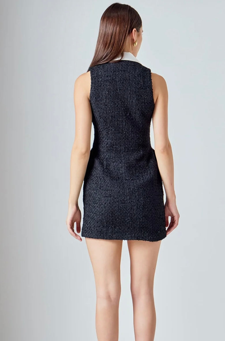 Endless Rose Black Tweed Dress