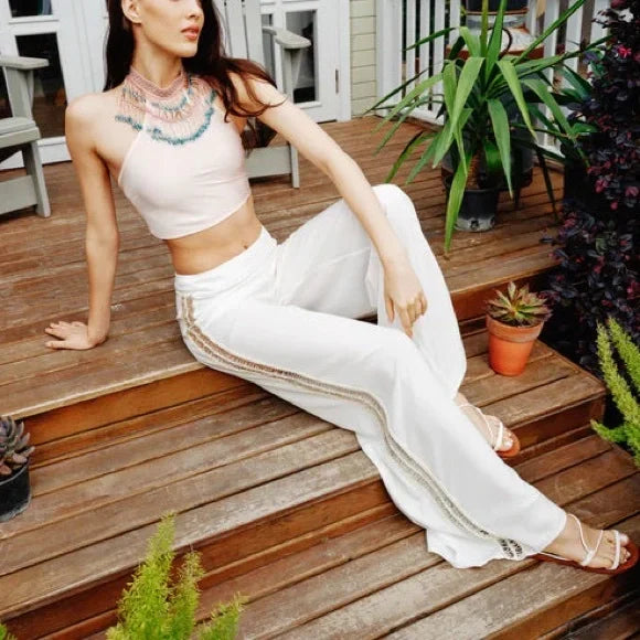 My Beachy Side-Begonia Wide Leg Pant