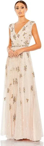 MAC DUGGAL Blush Embellished A-Line Evening Gown-Style 93575