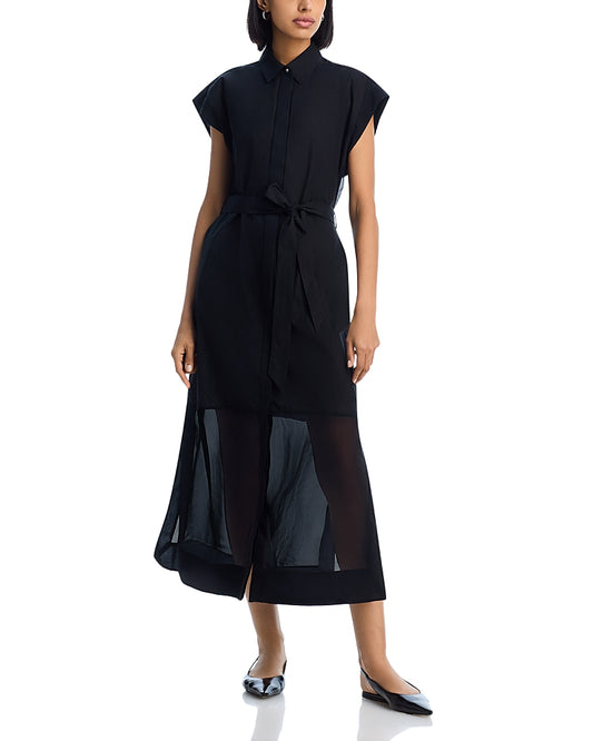 rag & bone Vance Combo Shirtdress with Tie at the Waist