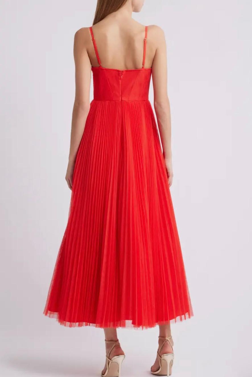 HUTCH-Corset Pleated Maxi Dress