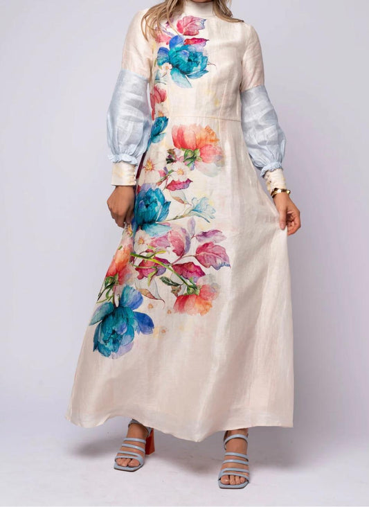 Odette Silk Blend Floral Maxi Dress