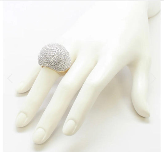 nOir Jewelry-Cubic Zirconia Pave Dome Ring