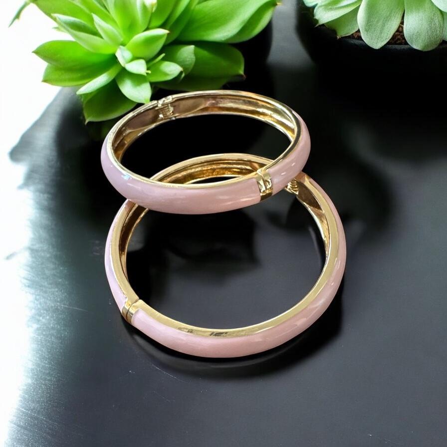 Pink & Gold Bangle Bracelet-Costume