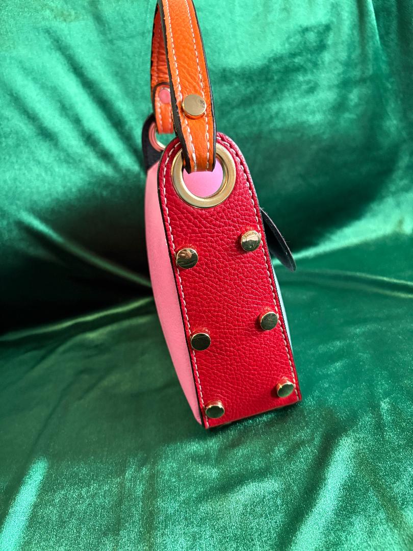 Italian Leather Mini-Purse, Multi-Colored