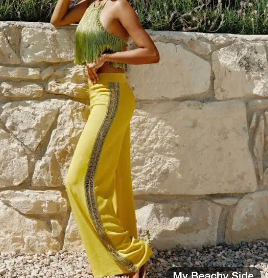 My Beachy Side-Begonia Wide Leg Pant