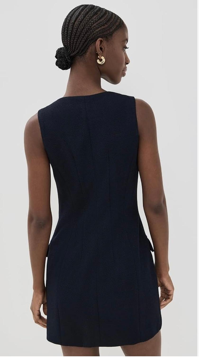 rag & bone Mariana Textured Dress-Navy Blue