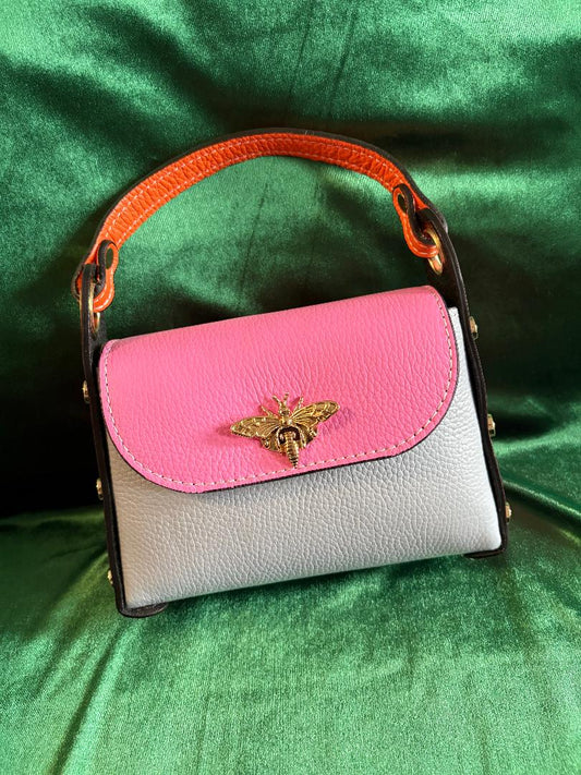 Italian Leather Mini-Purse, Multi-Colored