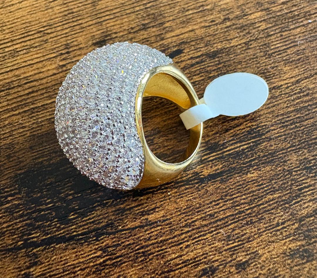 nOir Jewelry-Cubic Zirconia Pave Dome Ring