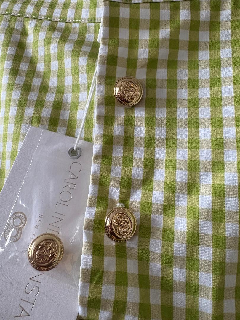 Caroline Constas Pistachio Gingham Mini-Skirt