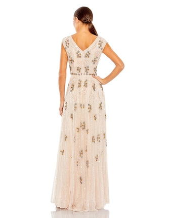 MAC DUGGAL Blush Embellished A-Line Evening Gown-Style 93575