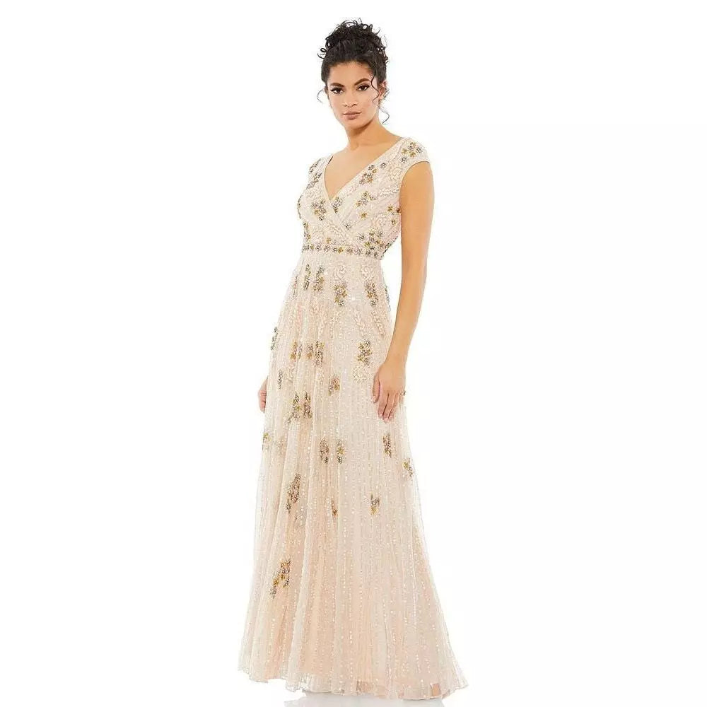 MAC DUGGAL Blush Embellished A-Line Evening Gown-Style 93575