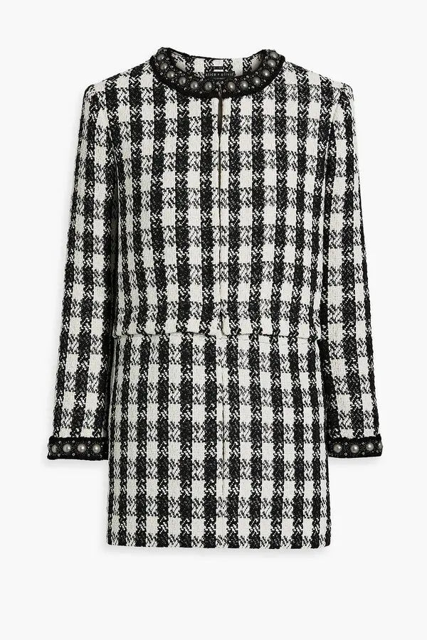 Alice + Olivia Deon Detachable Panel Tweed Jacket