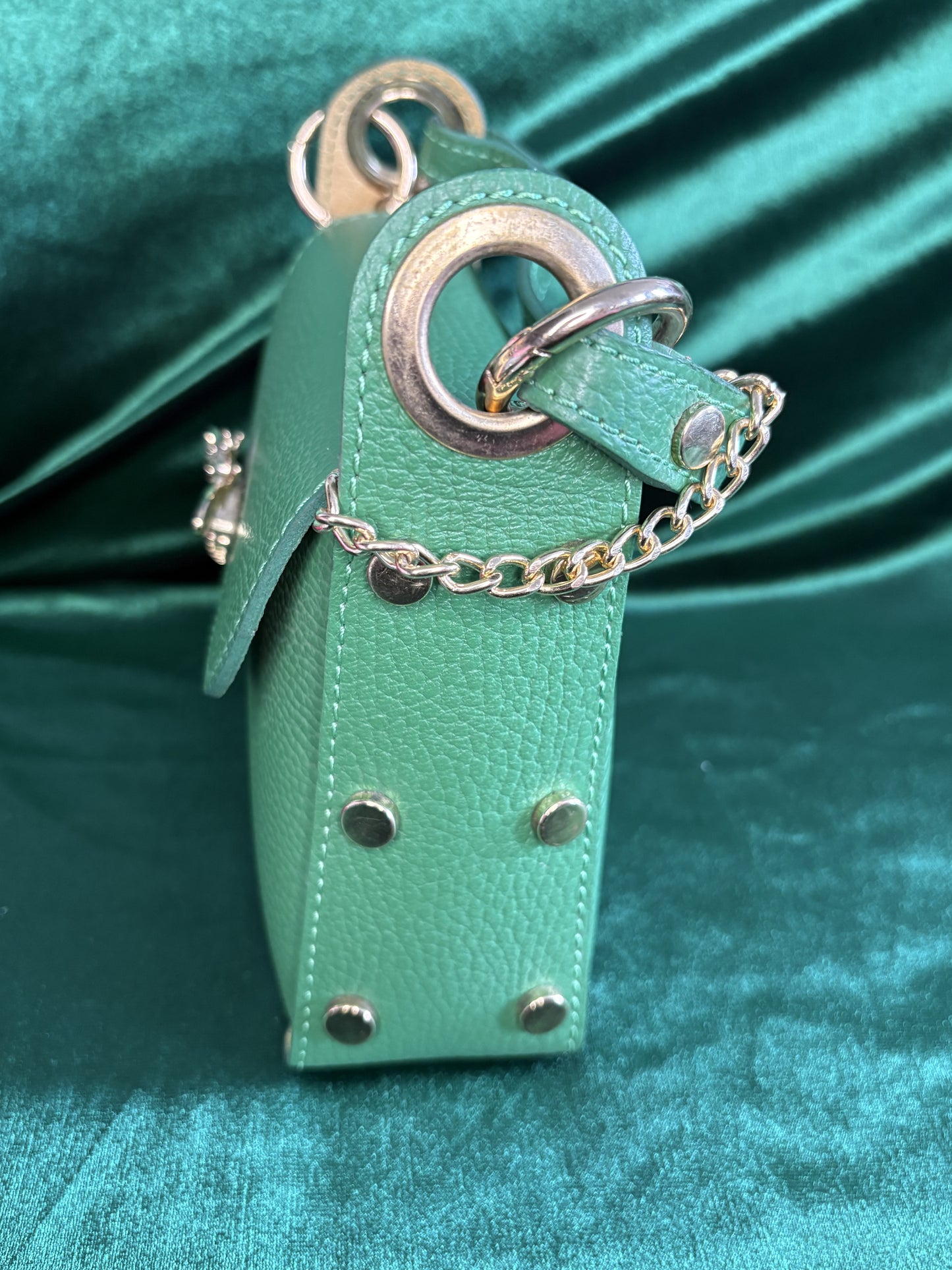 Italian Leather Mini-Purse in Green