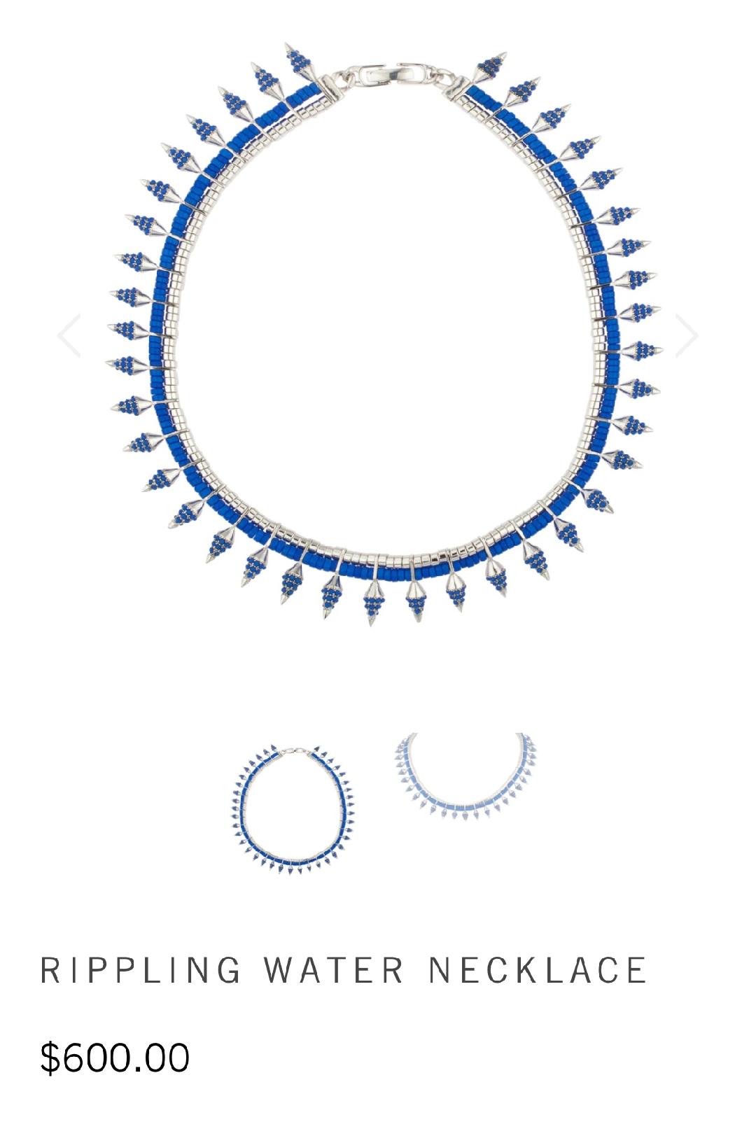 nOir Jewelry-Rippling Water Necklace-Lapis & Rhodium