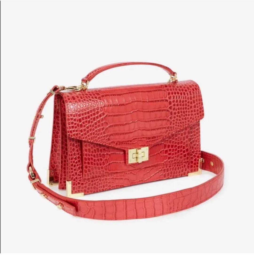 The Kooples Red Croco-Effect Emily Bag