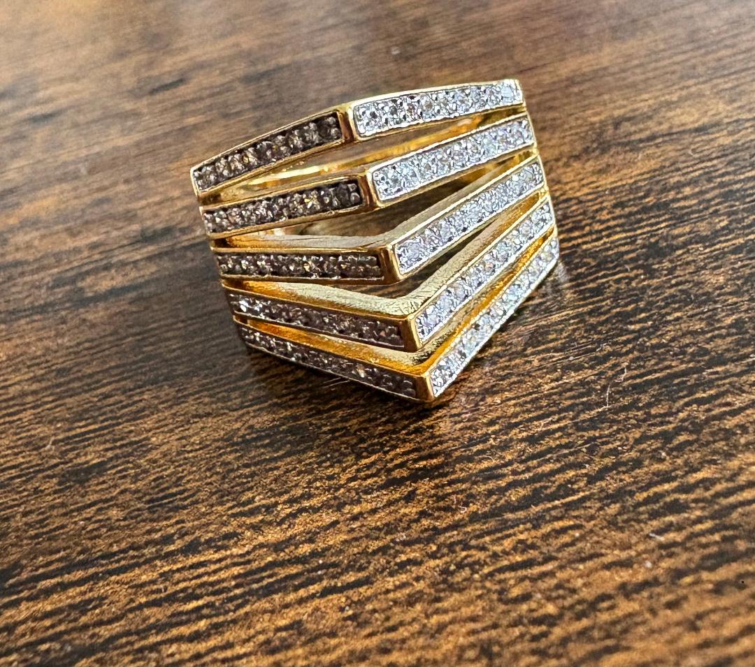 nOir Jewelry-Carla Pave Pyramid Spike Ring